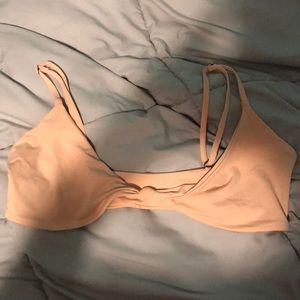 Oneill light pink tie front bikini top